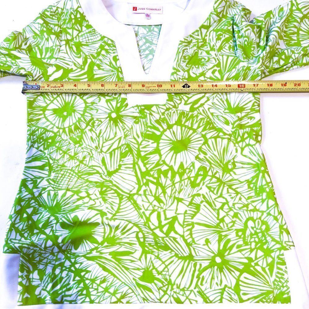 Jude Connally Green Printed Tunic Top Size Small - Picture 8 of 10